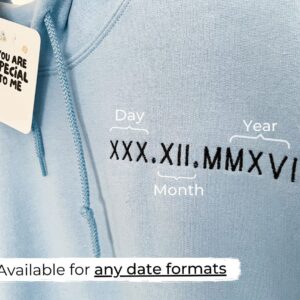 Custom Roman Numeral Embroidered Hoodie