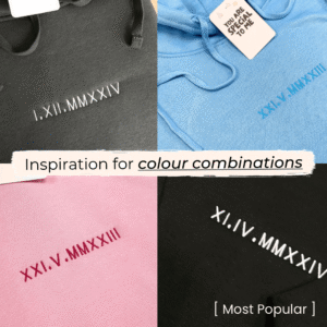 Custom Roman Numeral Embroidered Hoodie - Image 3