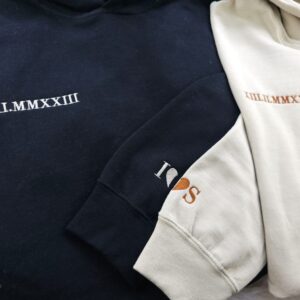 Custom Roman Numeral Embroidered Hoodie - Image 5