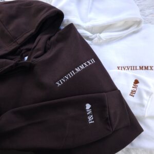 Custom Roman Numeral Embroidered Hoodie - Image 3
