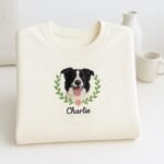 Custom Embroidered Dog Face Sweatshirt